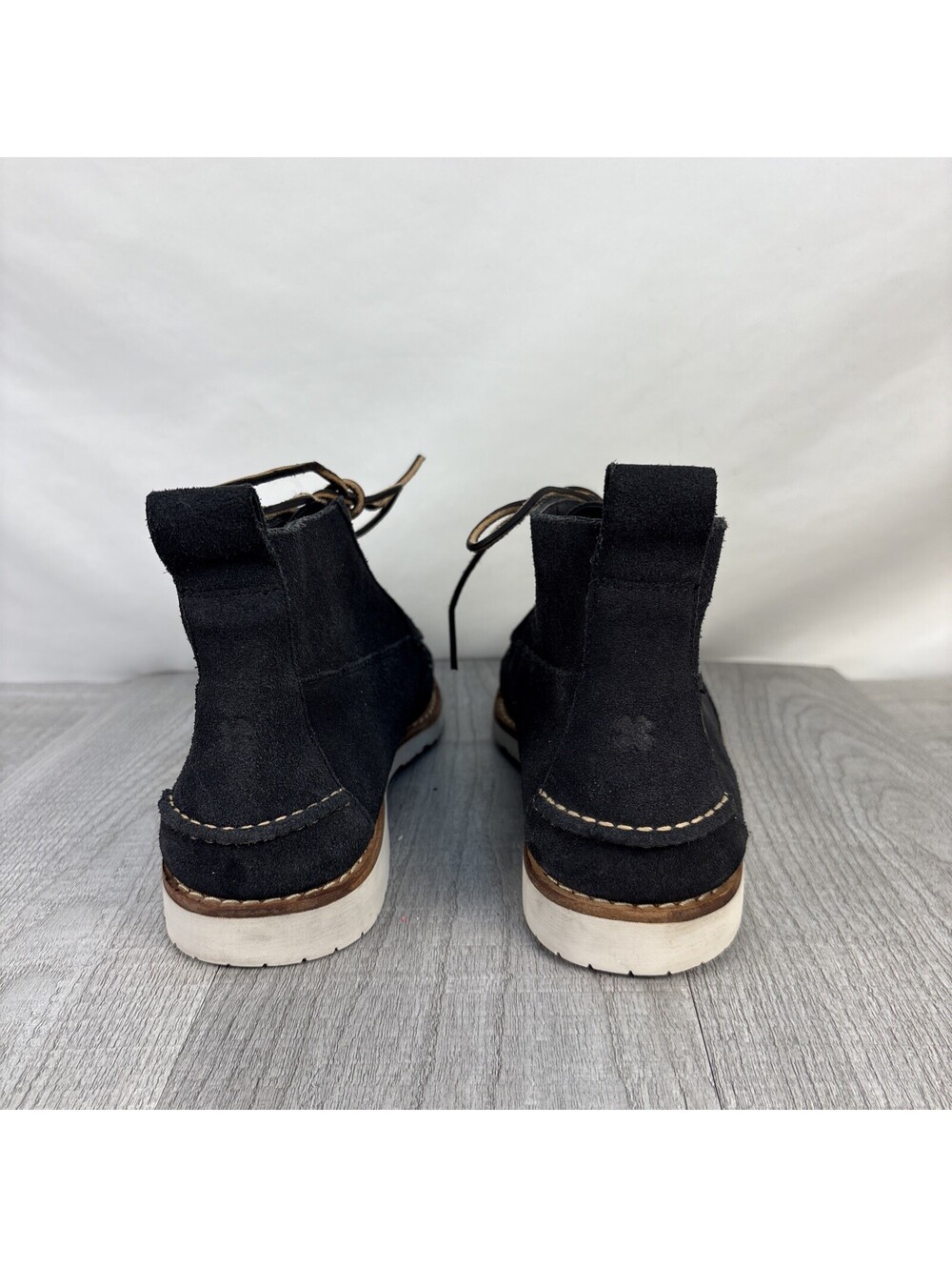 Lucky Brand Mens 11 Blue Suede Moc Toe Chukka Boots Ankle Shoes 10606 Size 11M - Picture 5 of 12